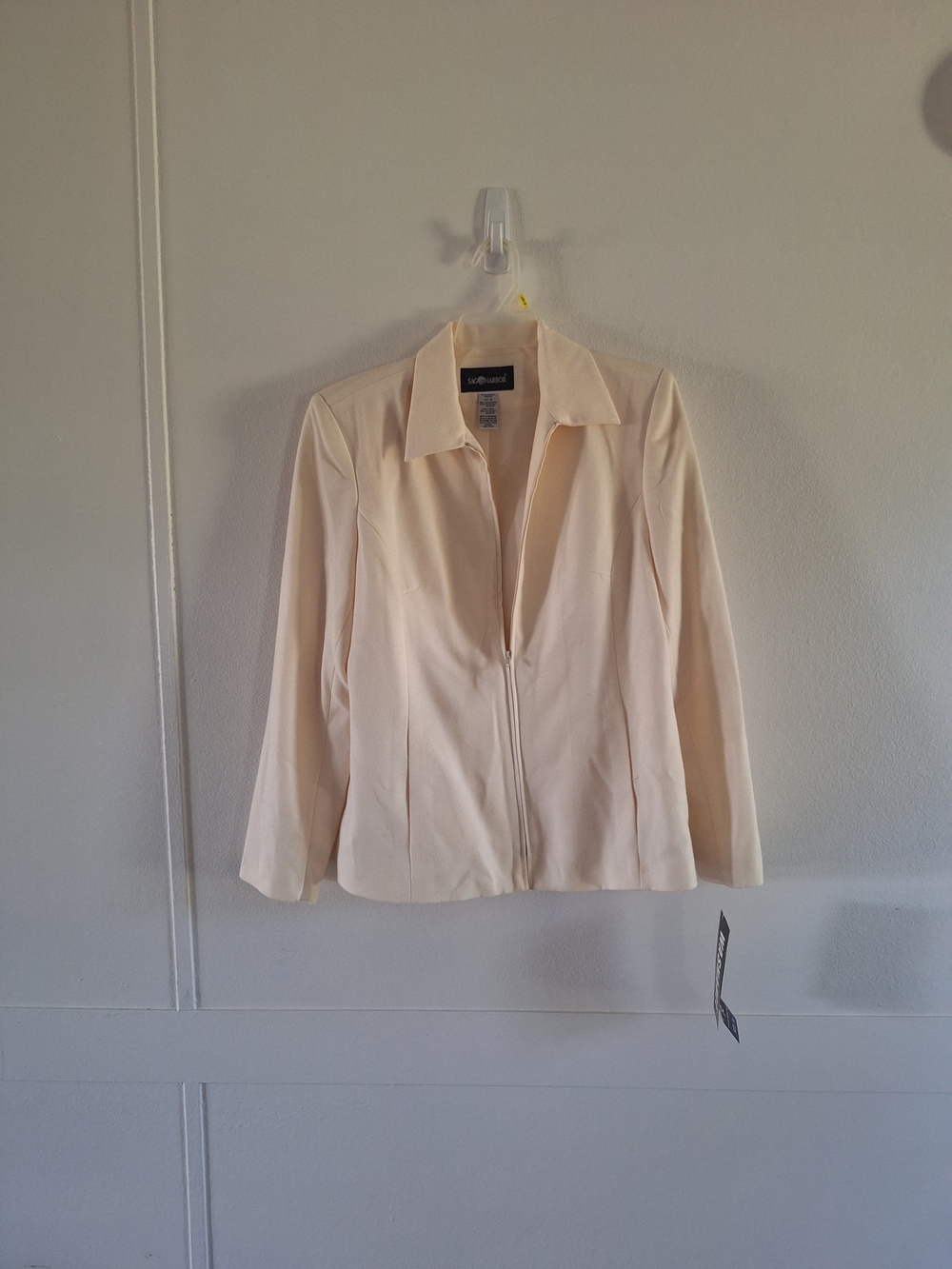 Sag Harbor Light Cream Zip-Front Blazer Jacket